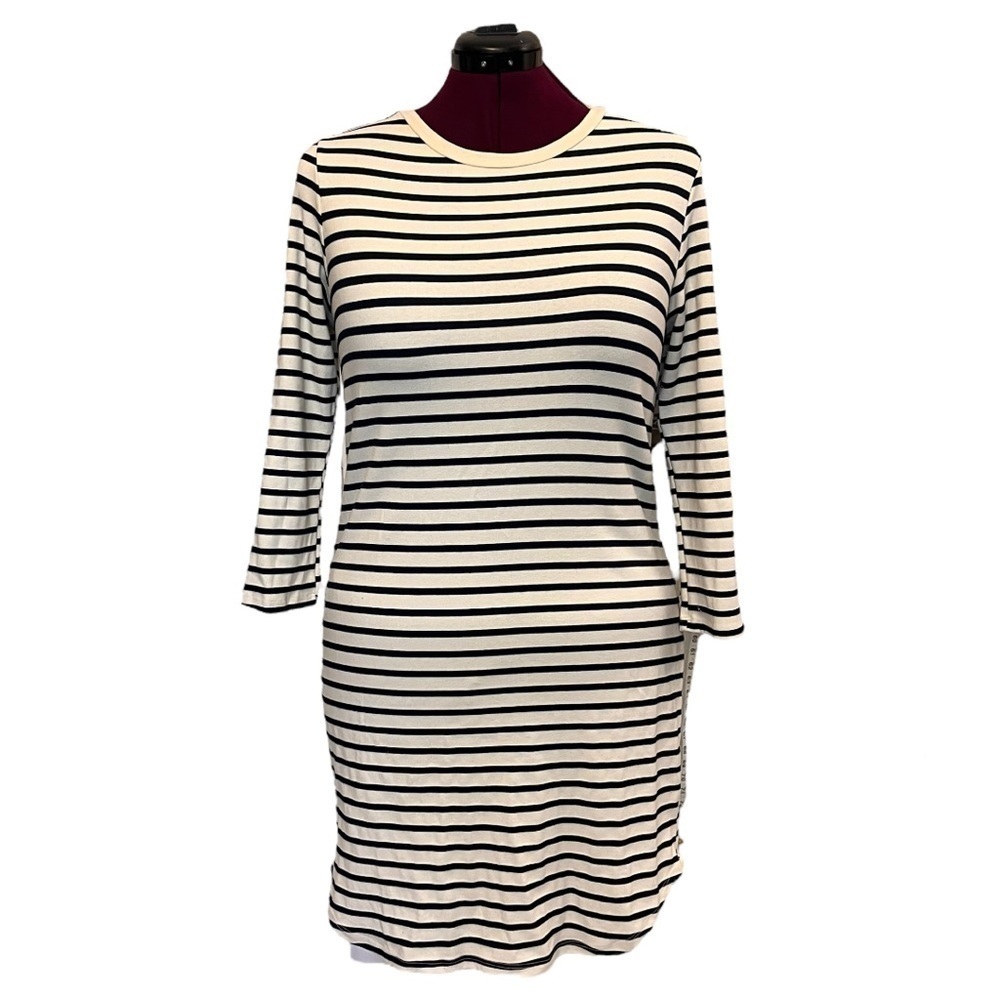 Monteau Breton Stripe Jersey Pull Over Dress (Wardrobe Essential)